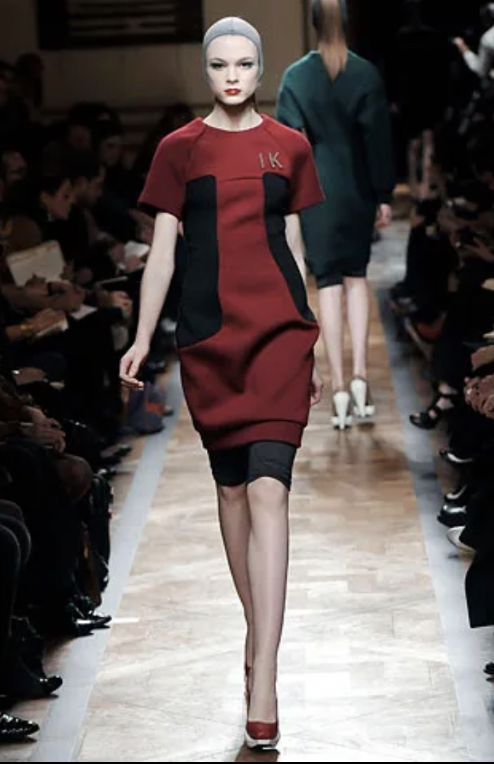 MIU MIU — Two-tone wool knit dress (4/4)