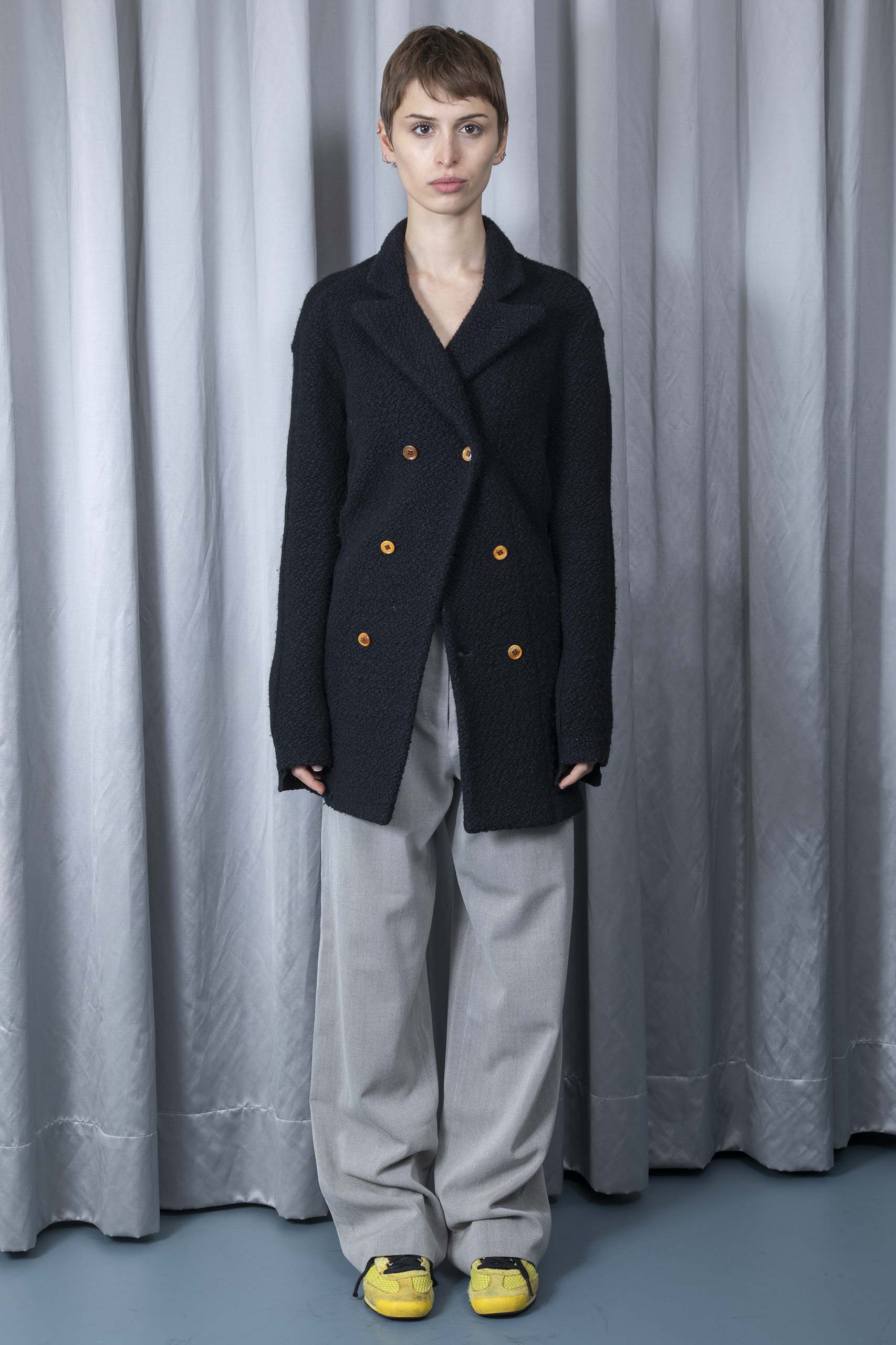 COMME DES GARÇONS Asymmetric knit and bouclè jacket F/W 2002