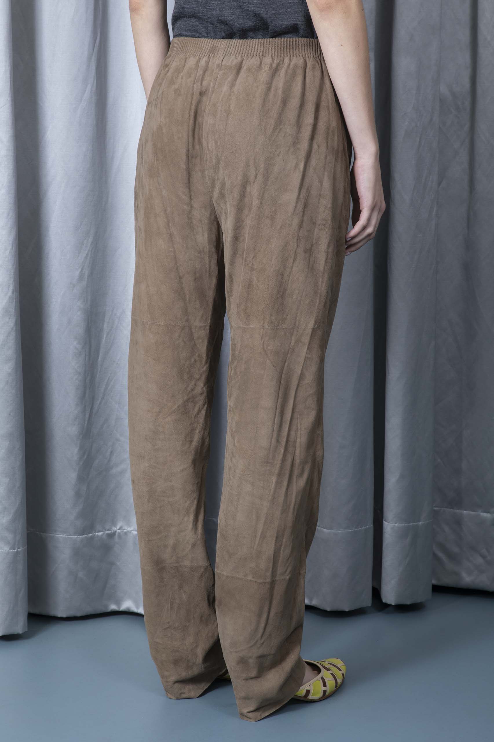 HERMÈS — Suede-leather pants (3/4)