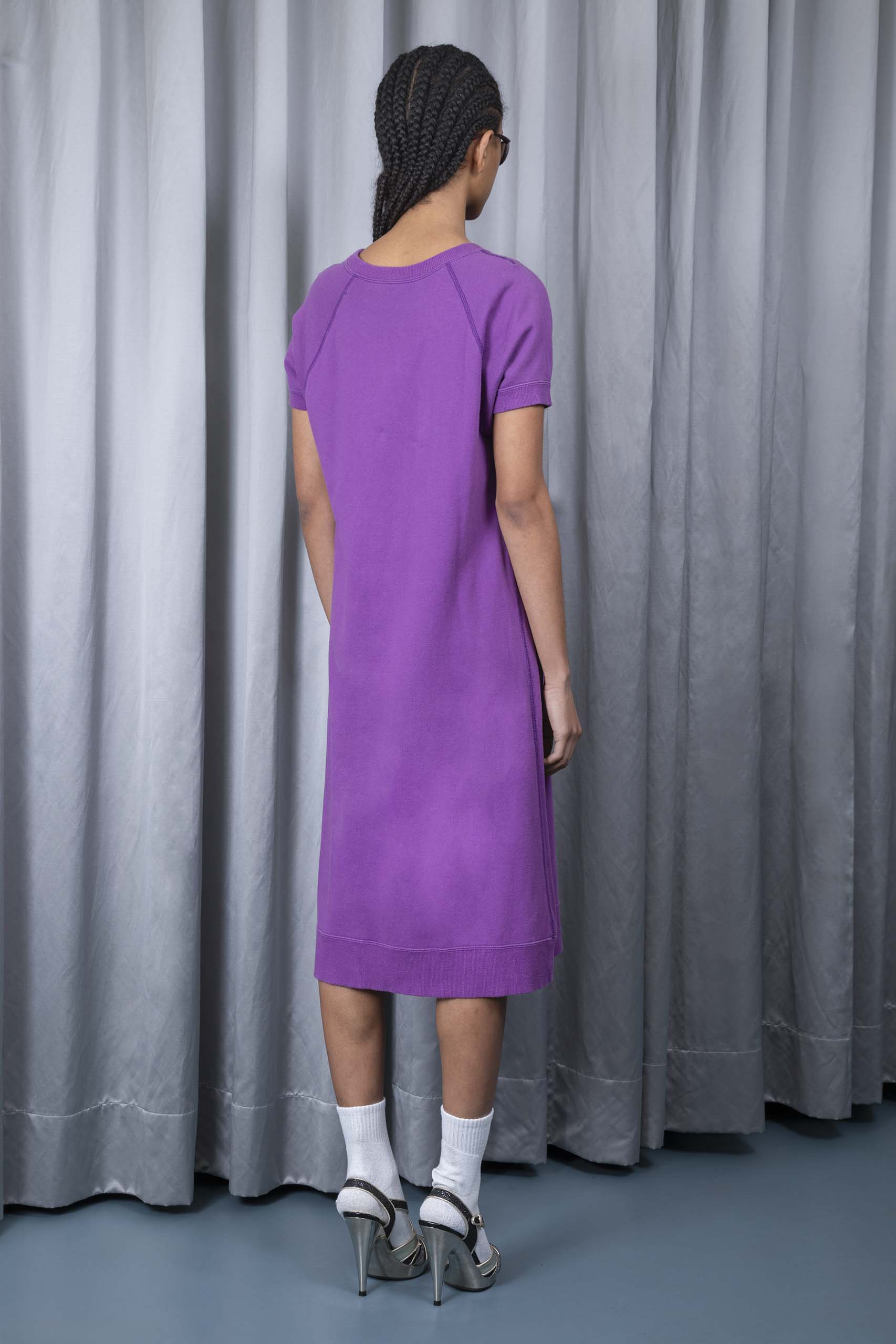 JUNYA WATANABE — Short-sleeve cinched sweat dress (3/4)