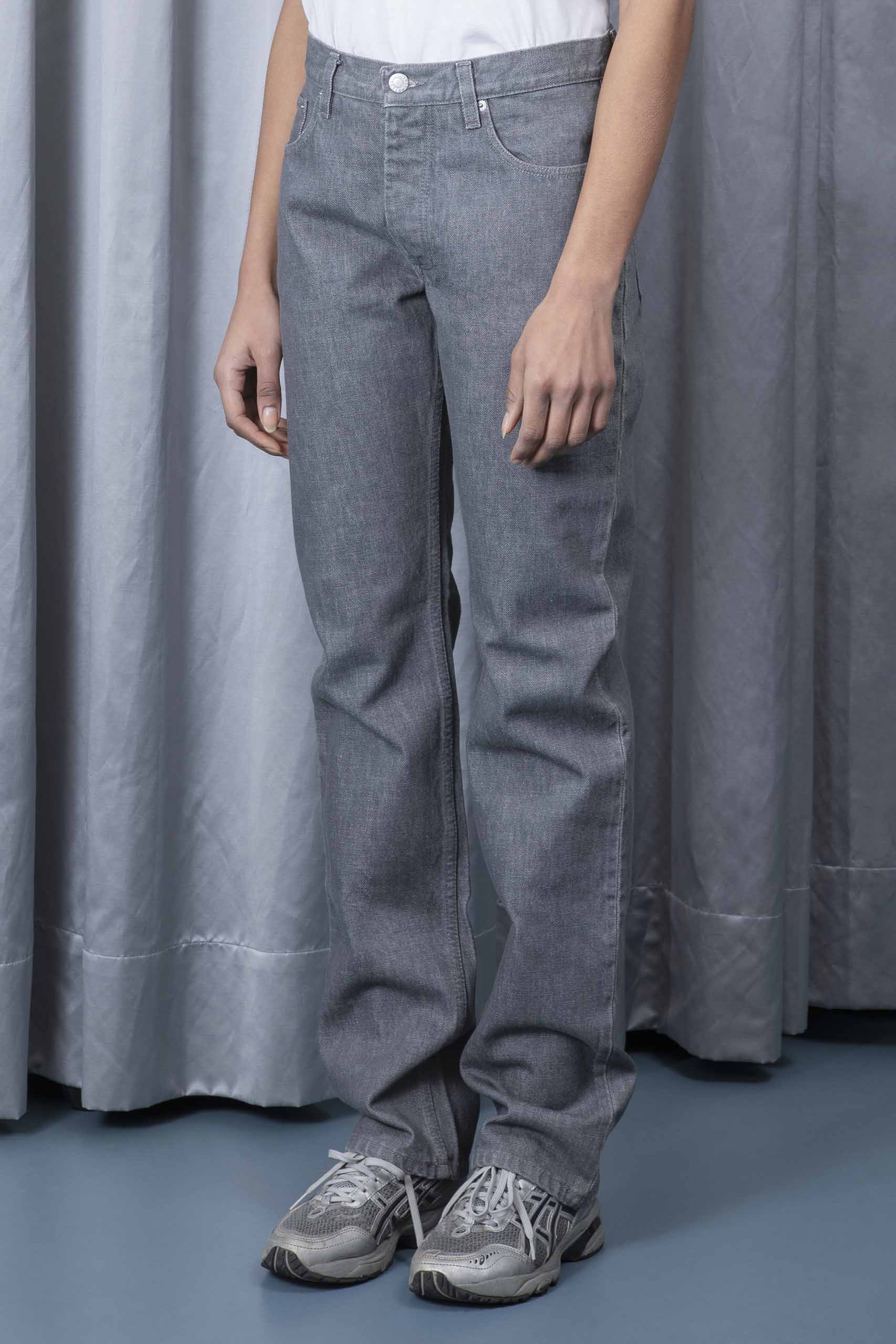 HELMUT LANG — Five-pockets grey denim trousers (2/4)