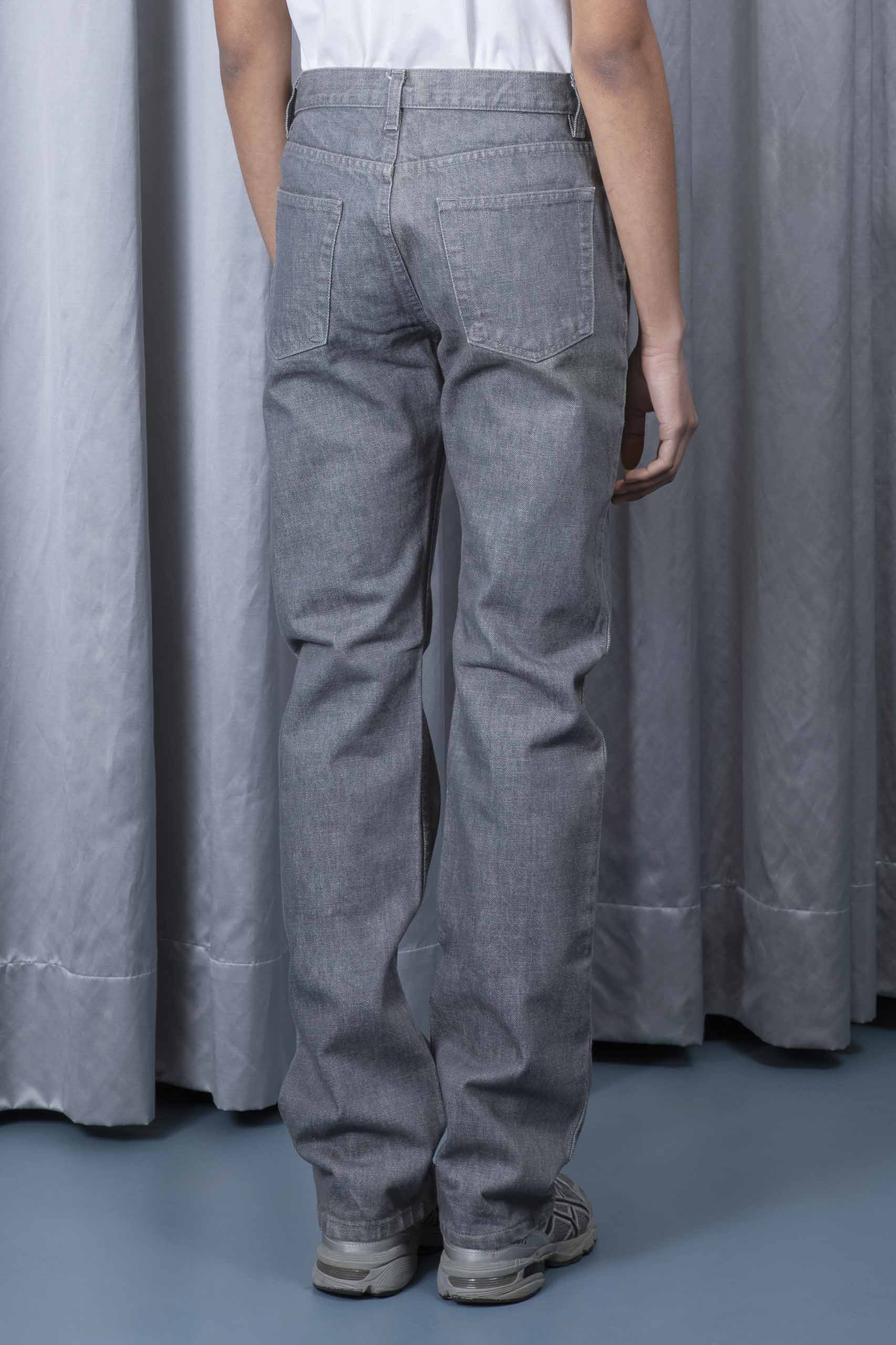 HELMUT LANG — Five-pockets grey denim trousers (3/4)