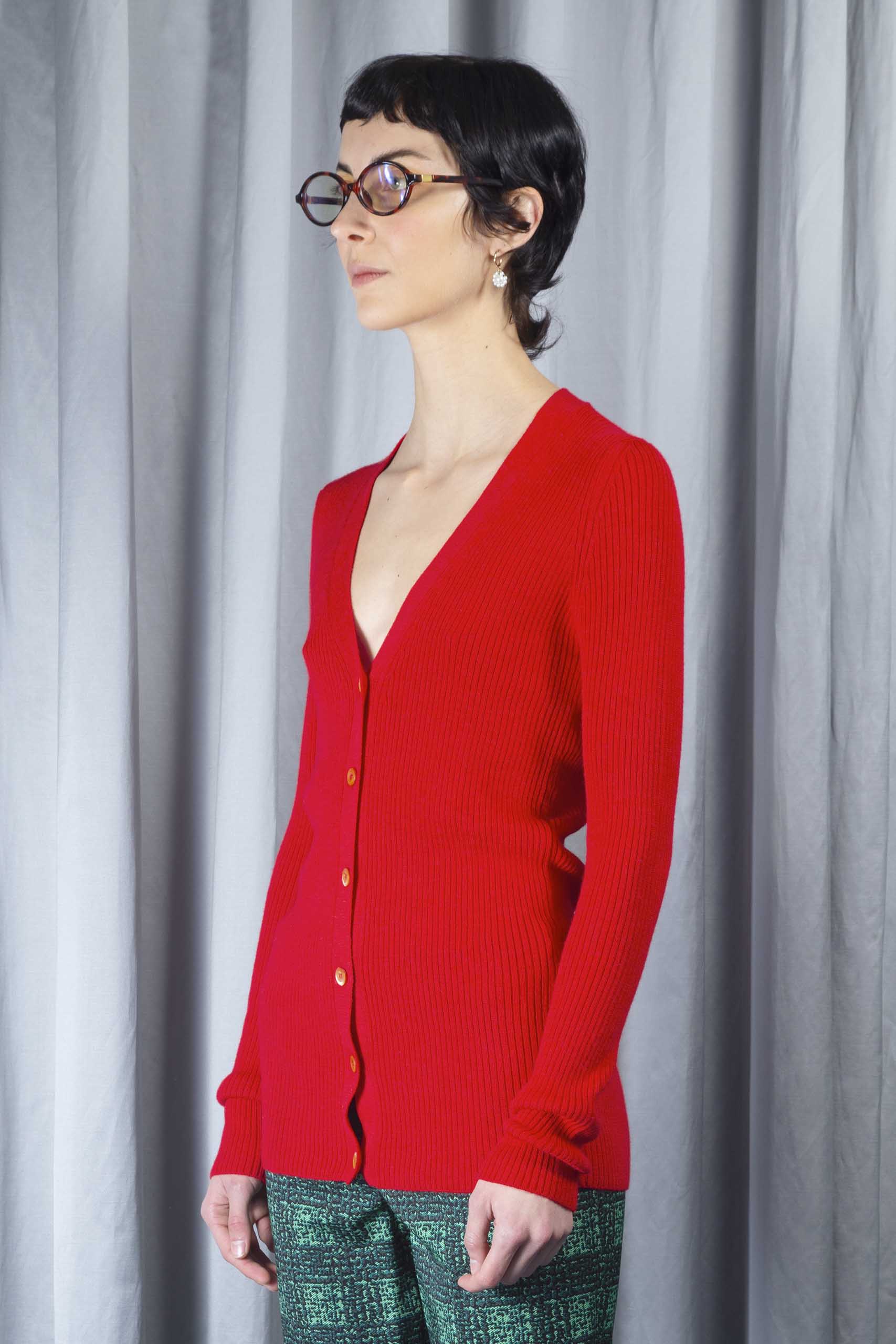 PRADA — Ribbed-knit alpaca cardigan (2/5)