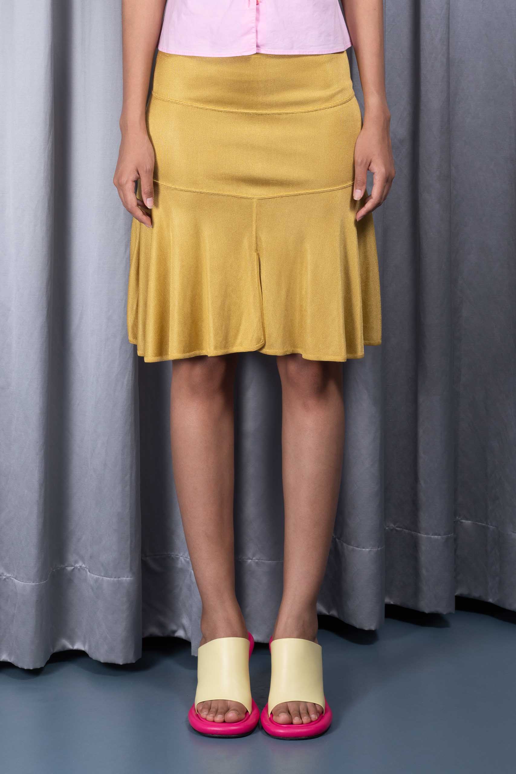 ALAÏA — Paneled knit skirt