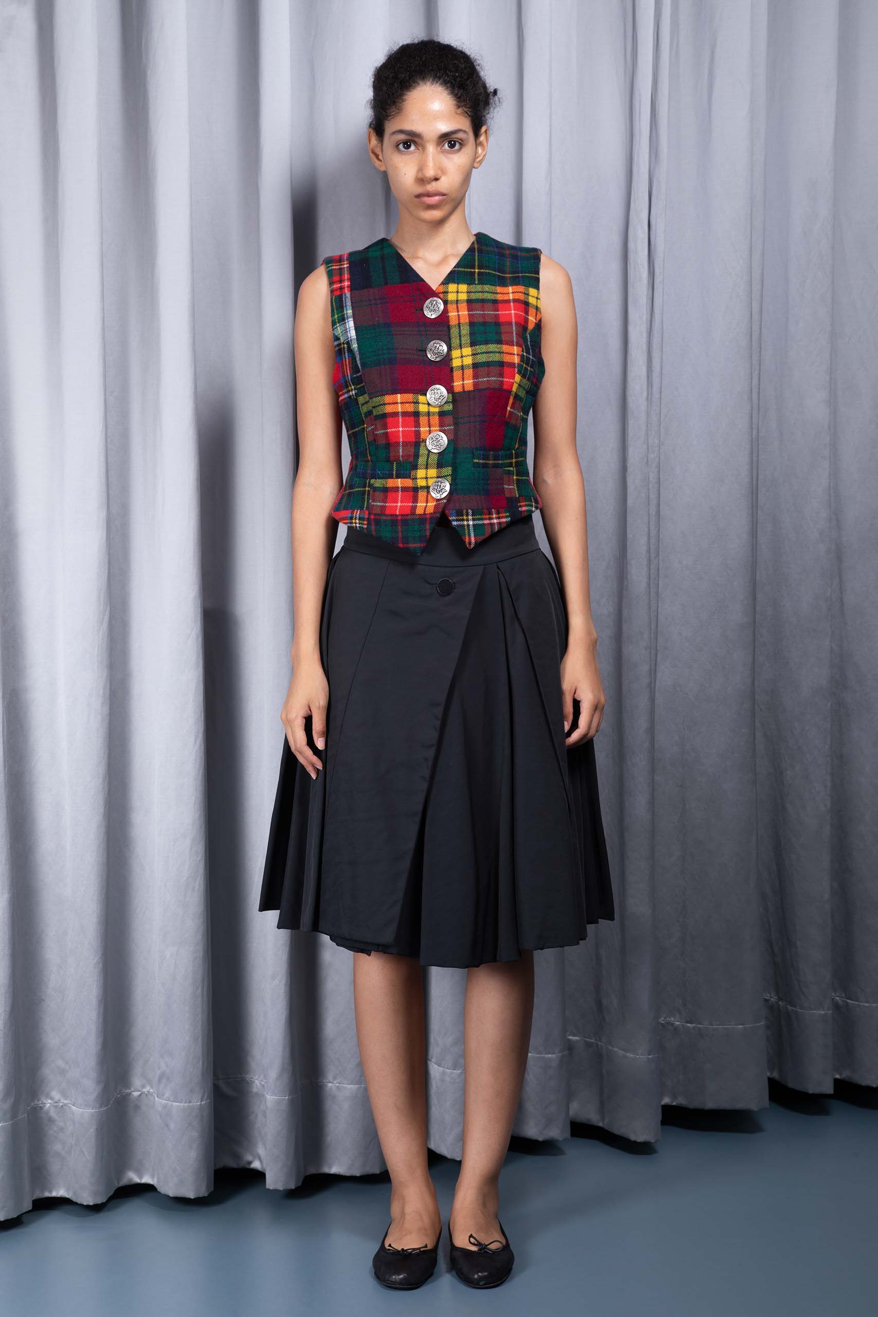 GUCCI — Inverted-pleat faille skirt (4/5)