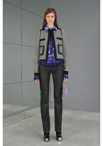 BALENCIAGA — Houndstooth tweed crop jacket (5/5)