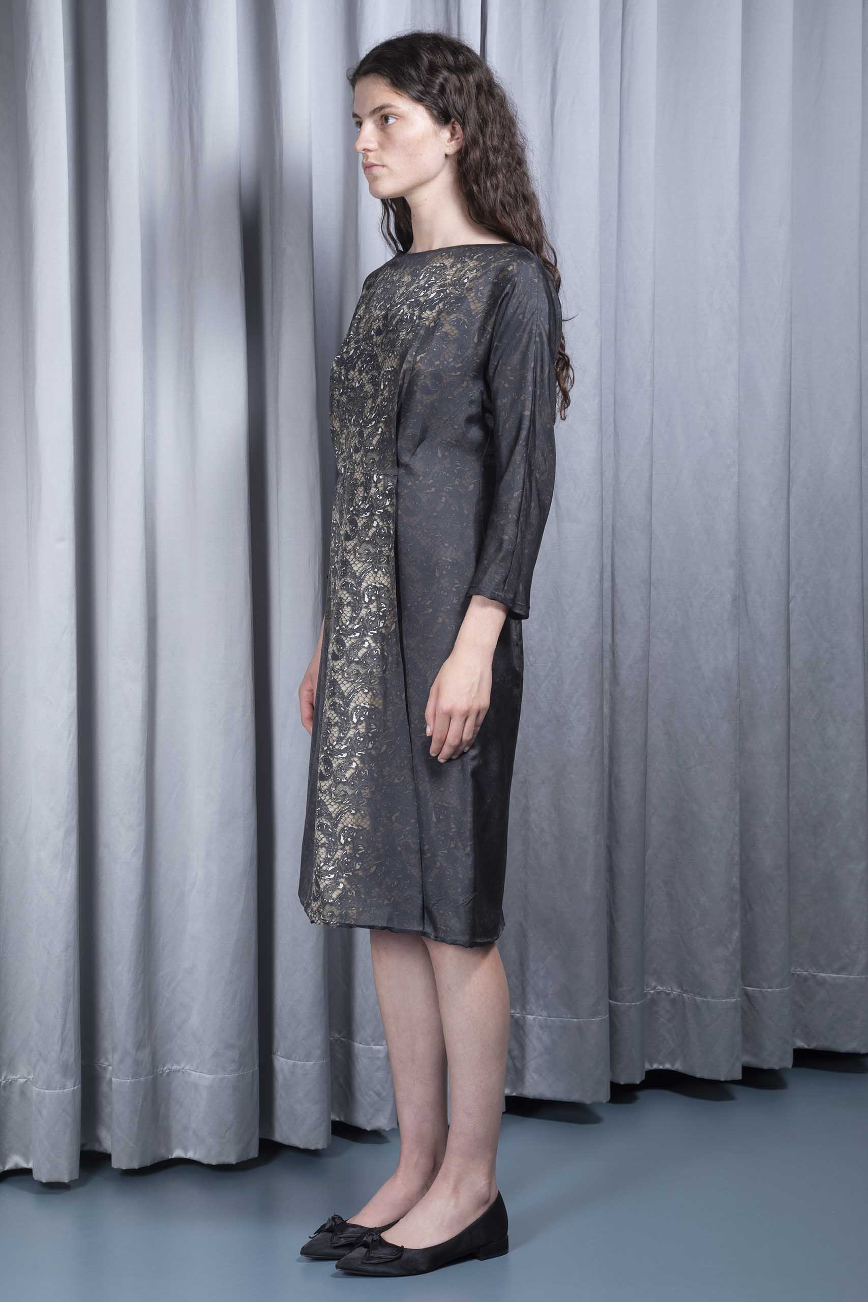 PRADA — Lace-print silk dress (2/4)
