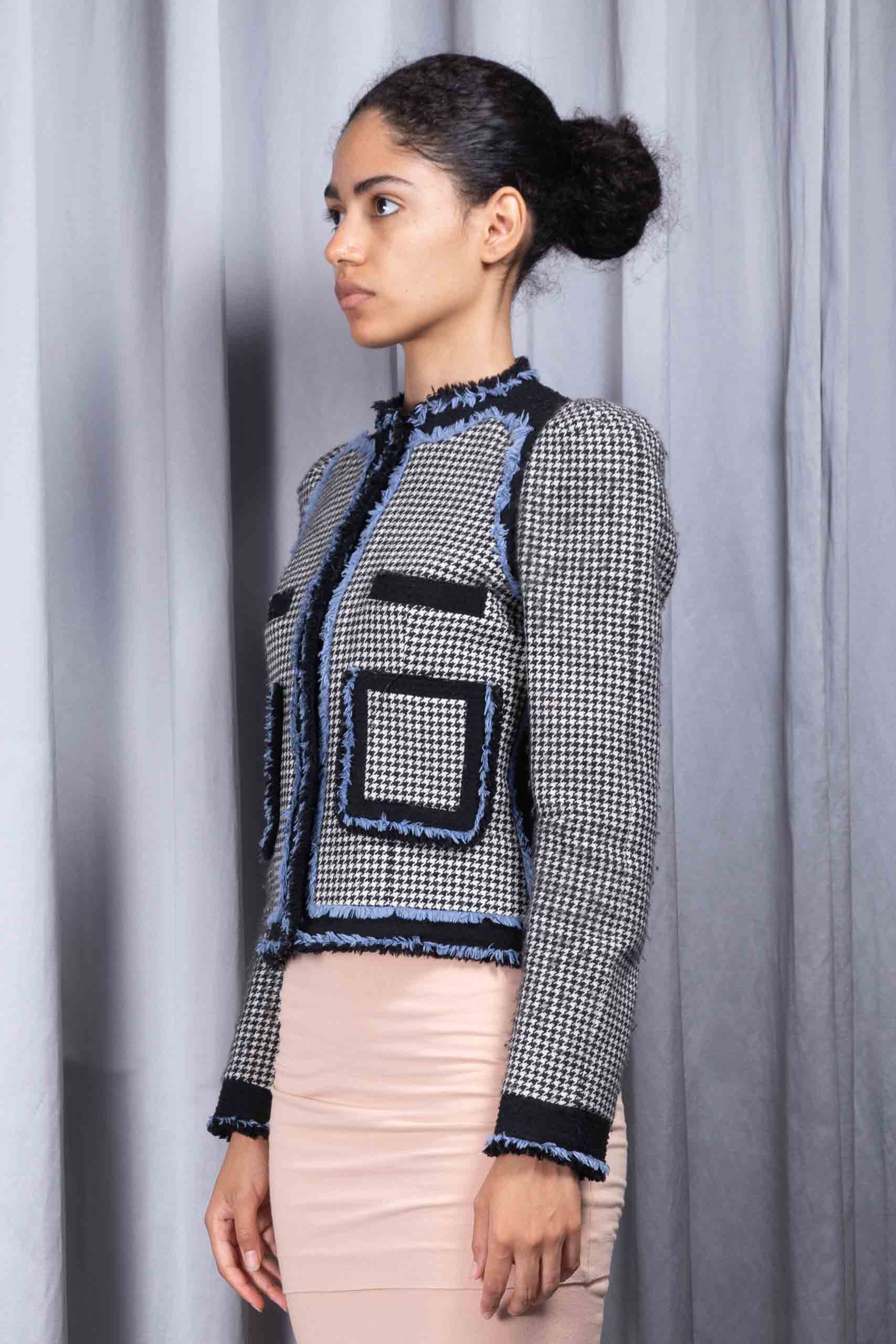 BALENCIAGA — Houndstooth tweed crop jacket (2/5)