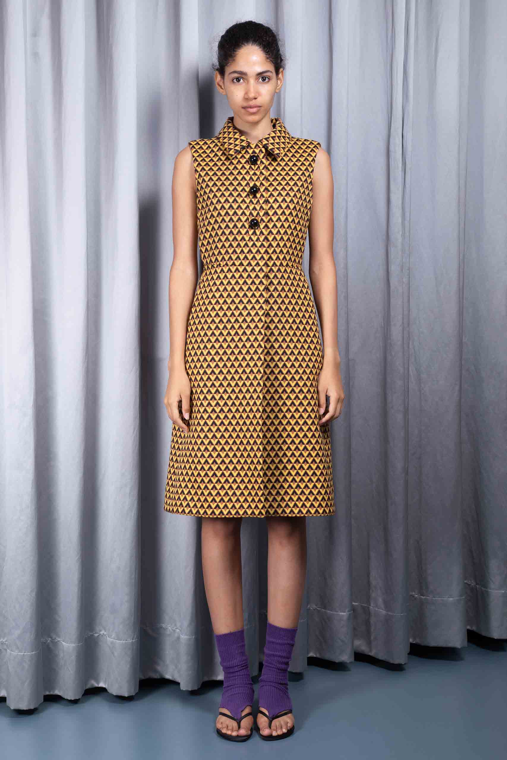 PRADA — Geometric-print robe manteau