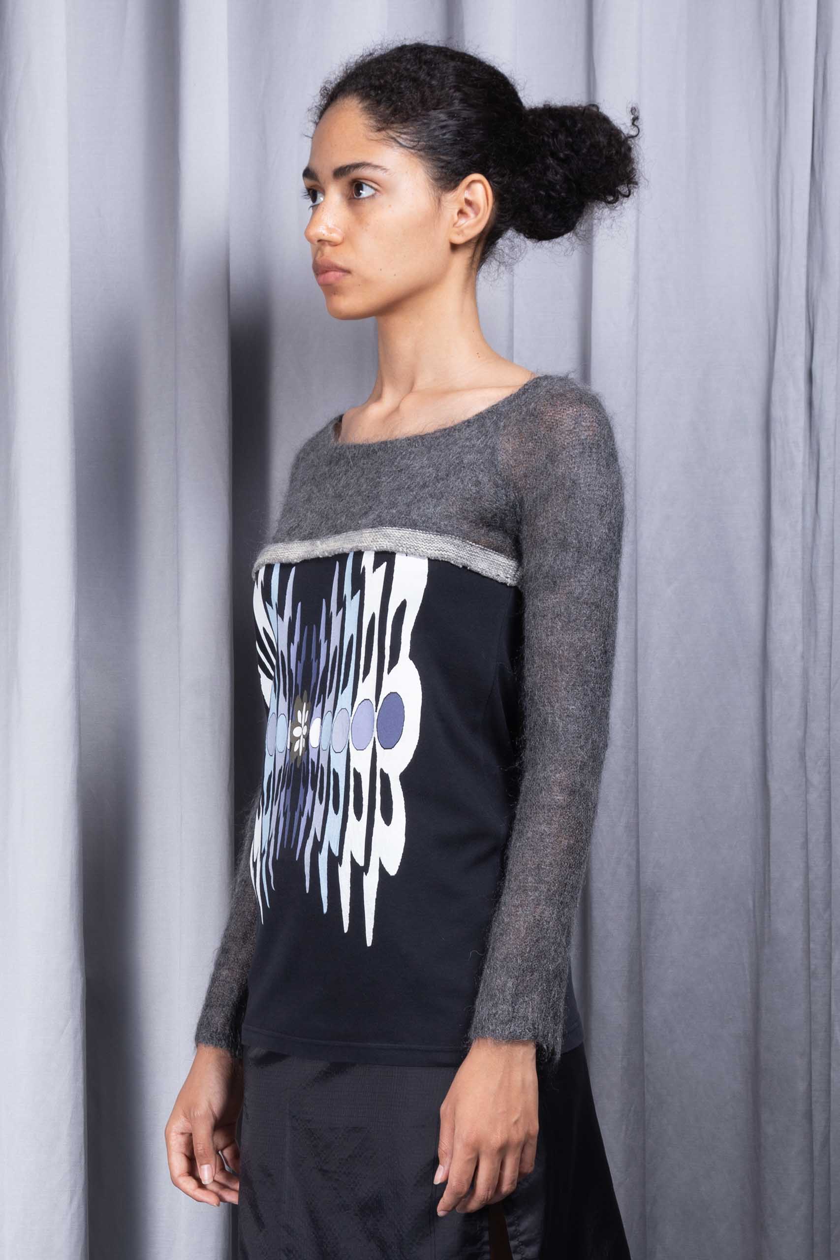 MIU MIU — Printed jersey and knit top (2/5)