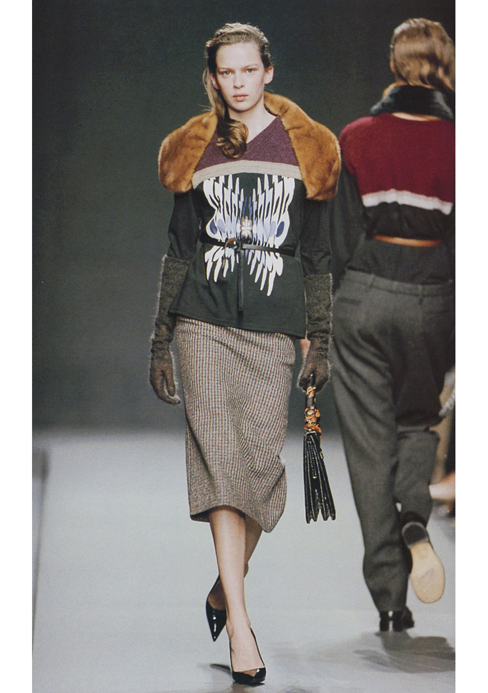 MIU MIU — Printed jersey and knit top (5/5)