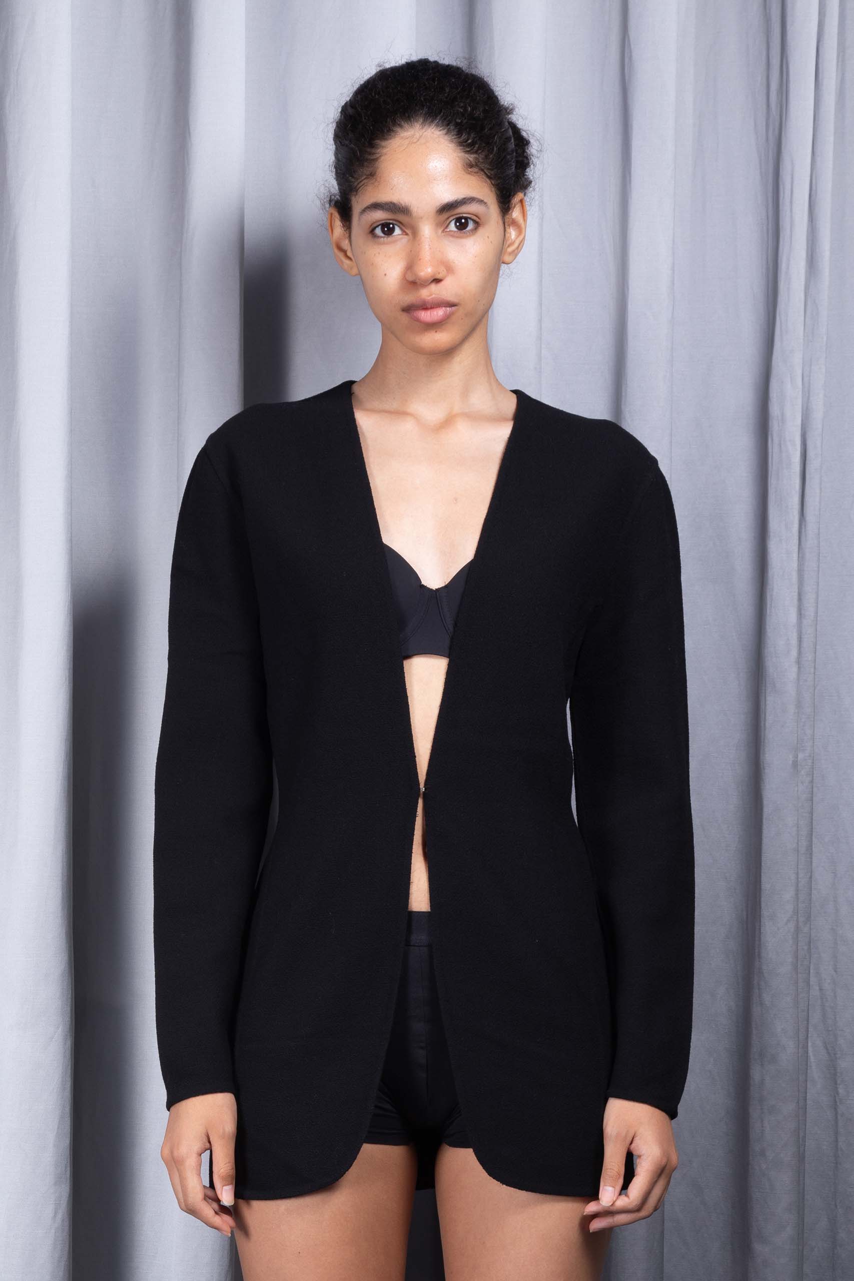 DONNA KARAN — Wool crêpe longline blazer