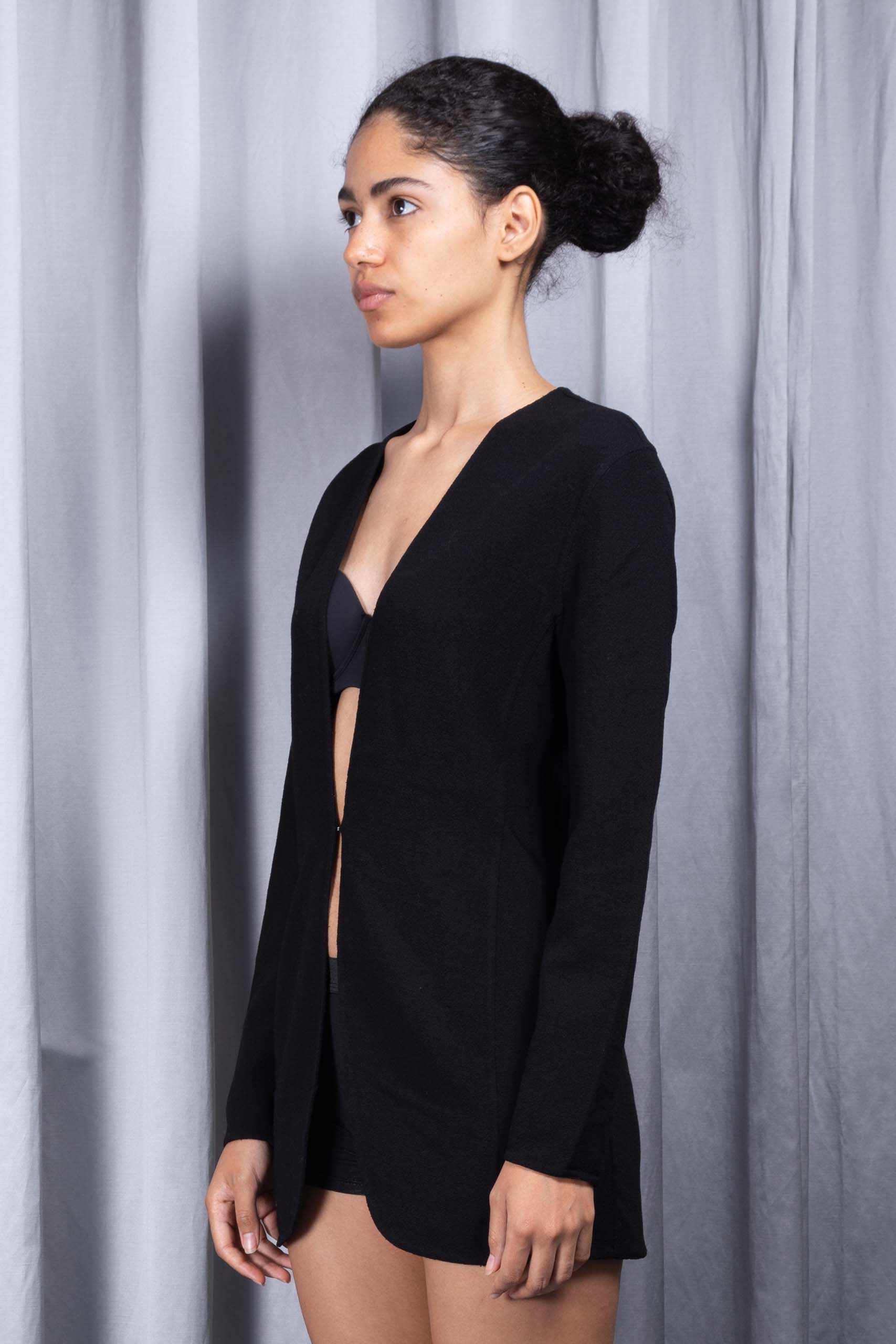 DONNA KARAN — Wool crêpe longline blazer (2/4)