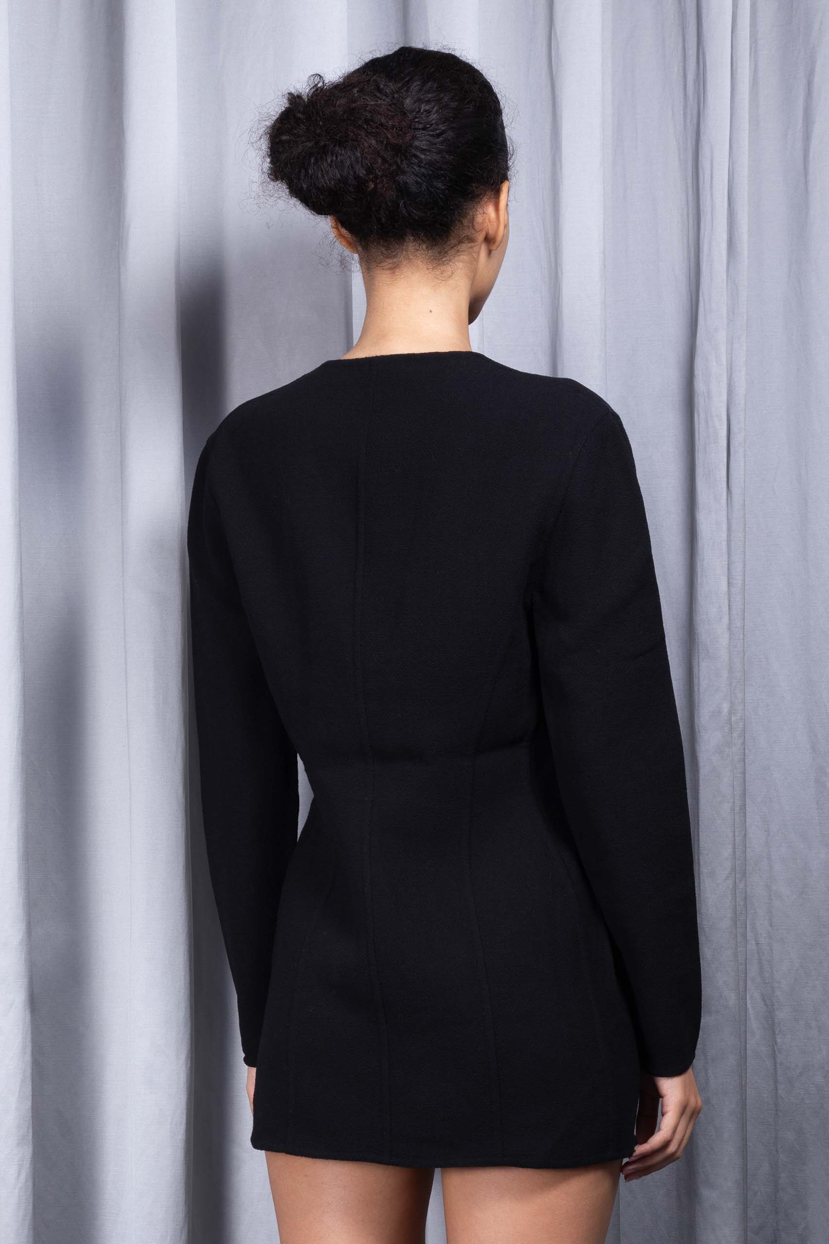 DONNA KARAN — Wool crêpe longline blazer (3/4)
