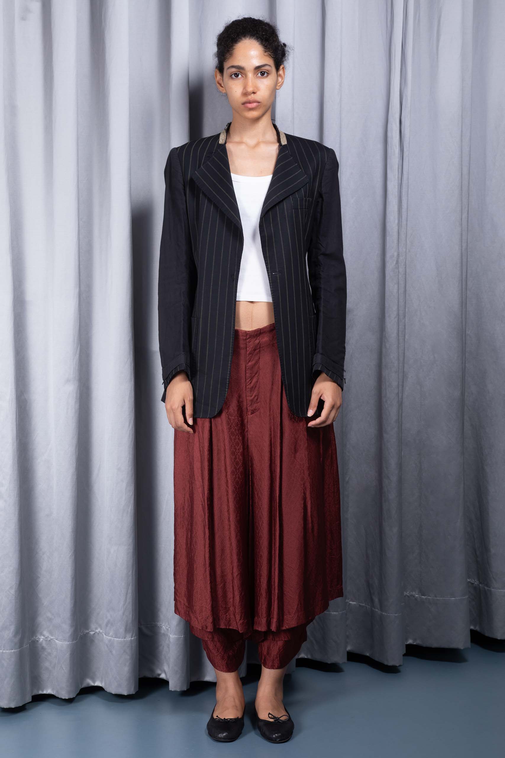 MAISON MARTIN MARGIELA — Bimateric pinstriped blazer (4/4)