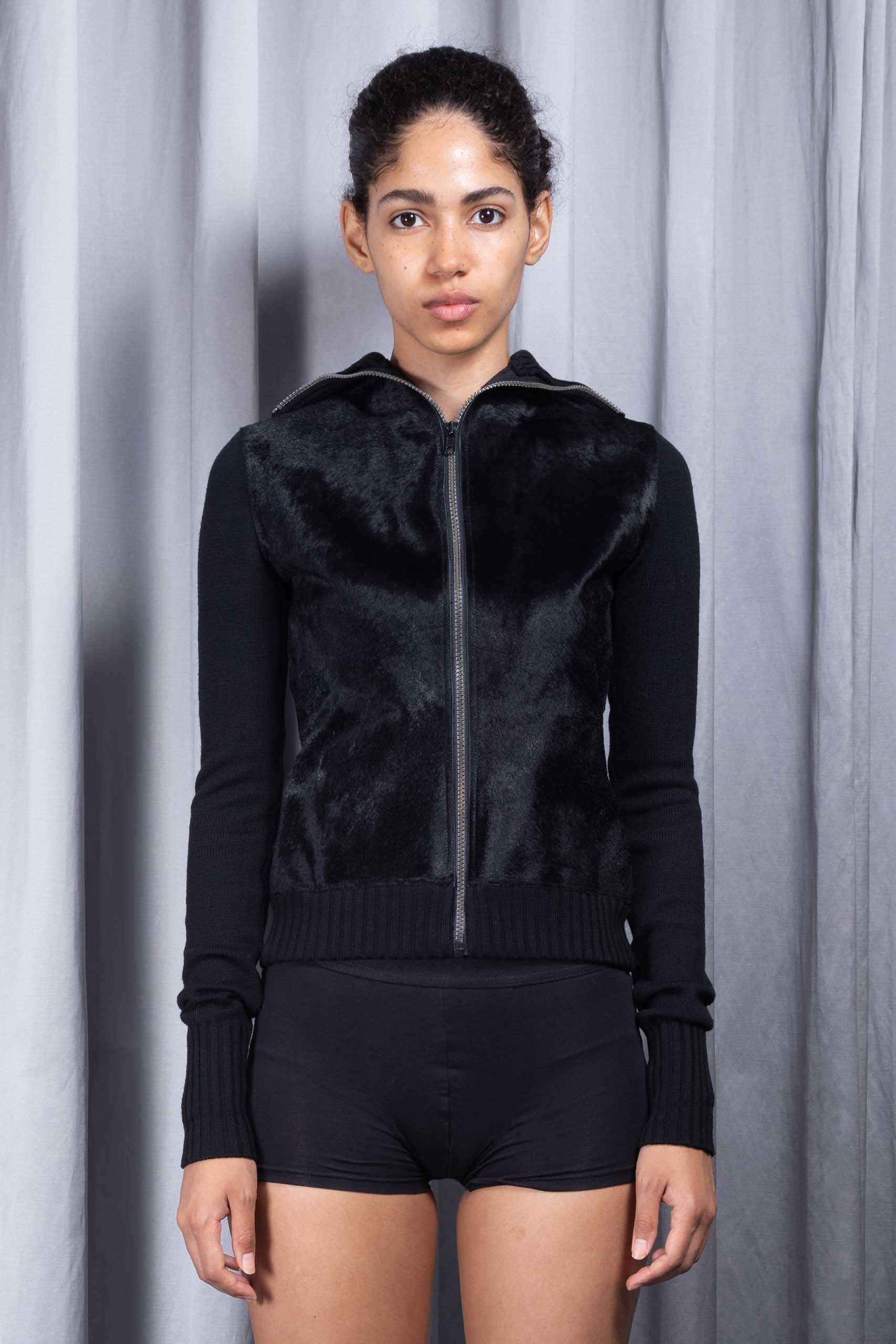 CALLAGHAN — Pony hair and wool knit bomber