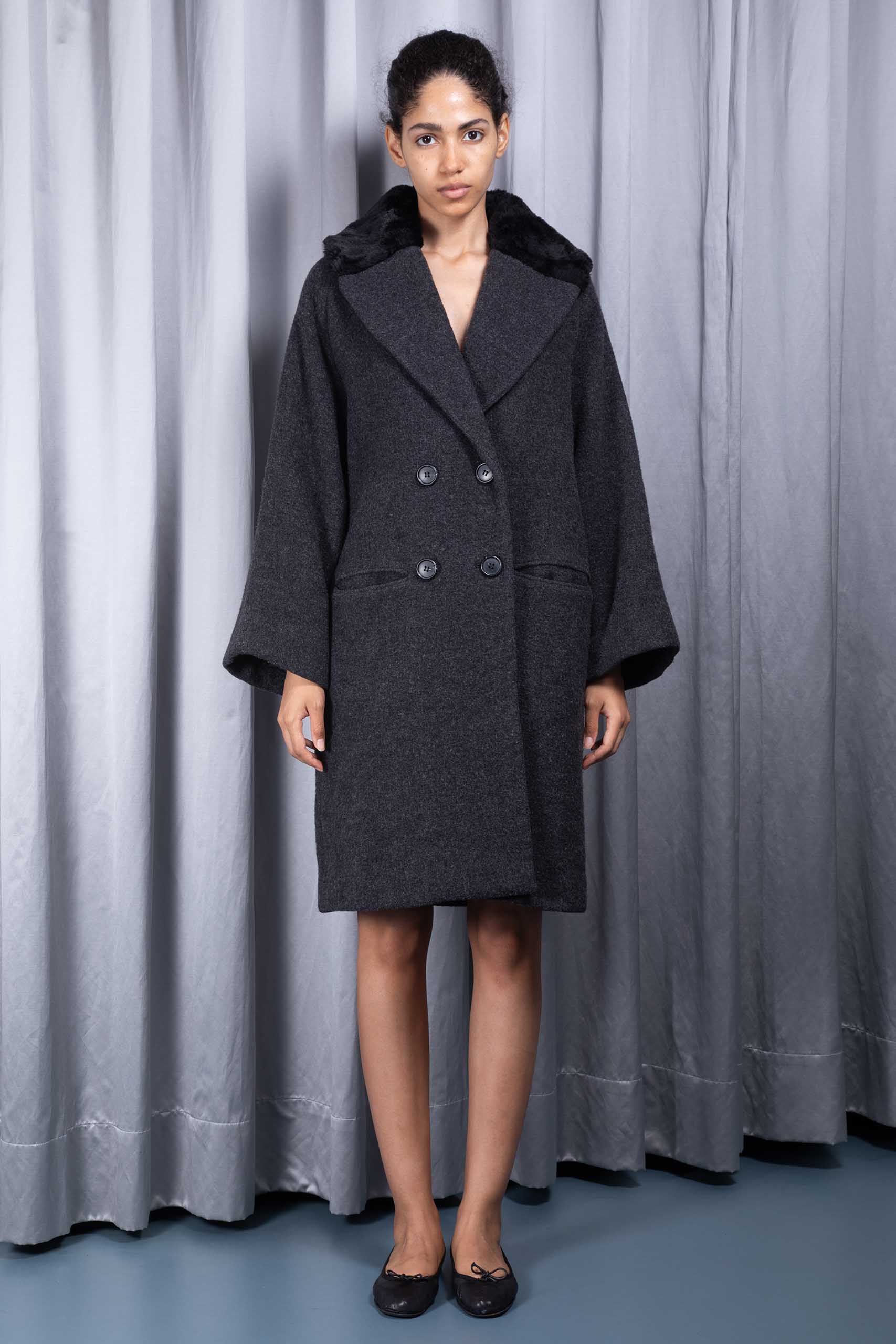 ROMEO GIGLI — Faux fur collar coat