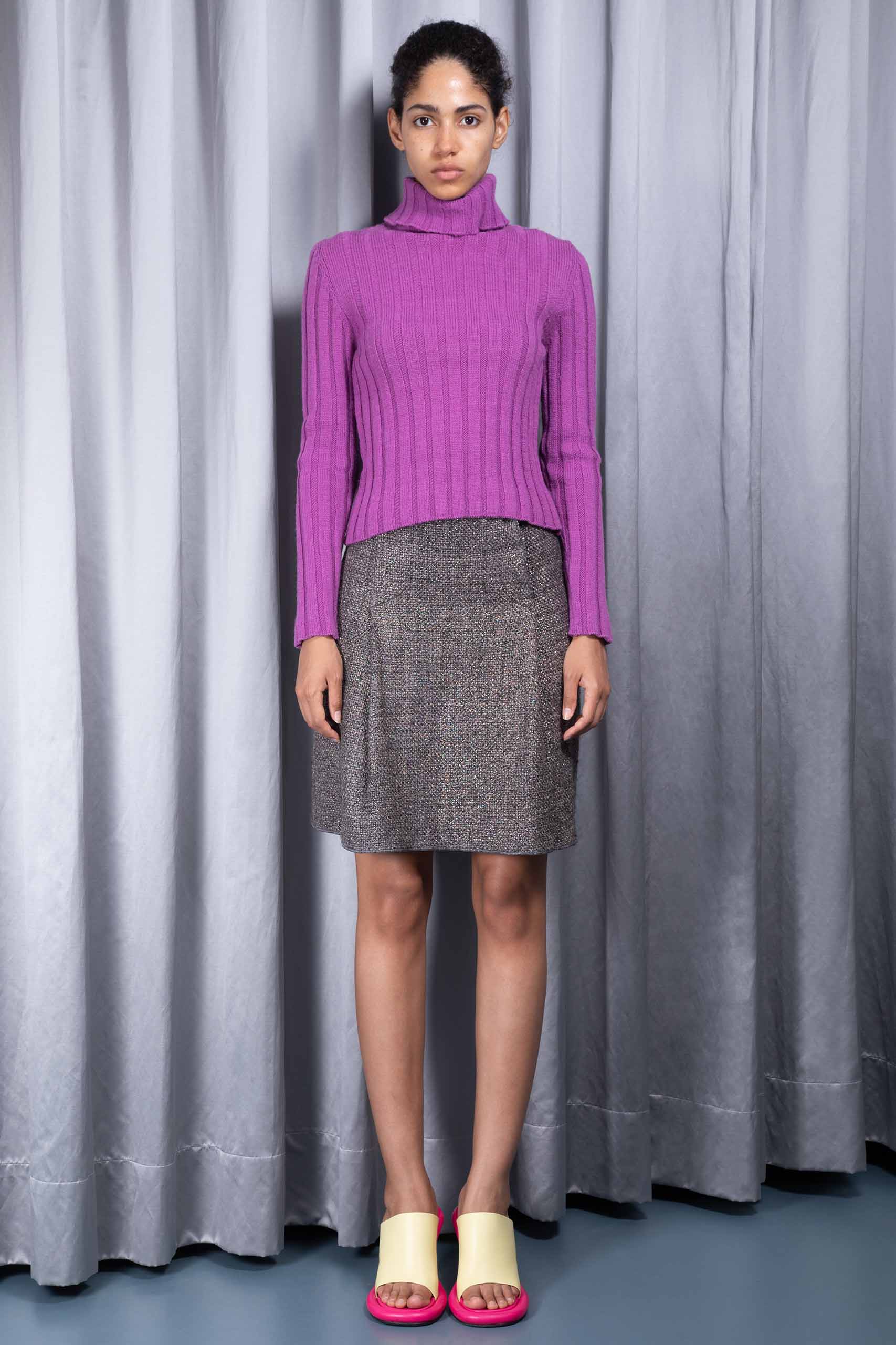 MIU MIU — Iridiscent wool-blend skirt (4/5)