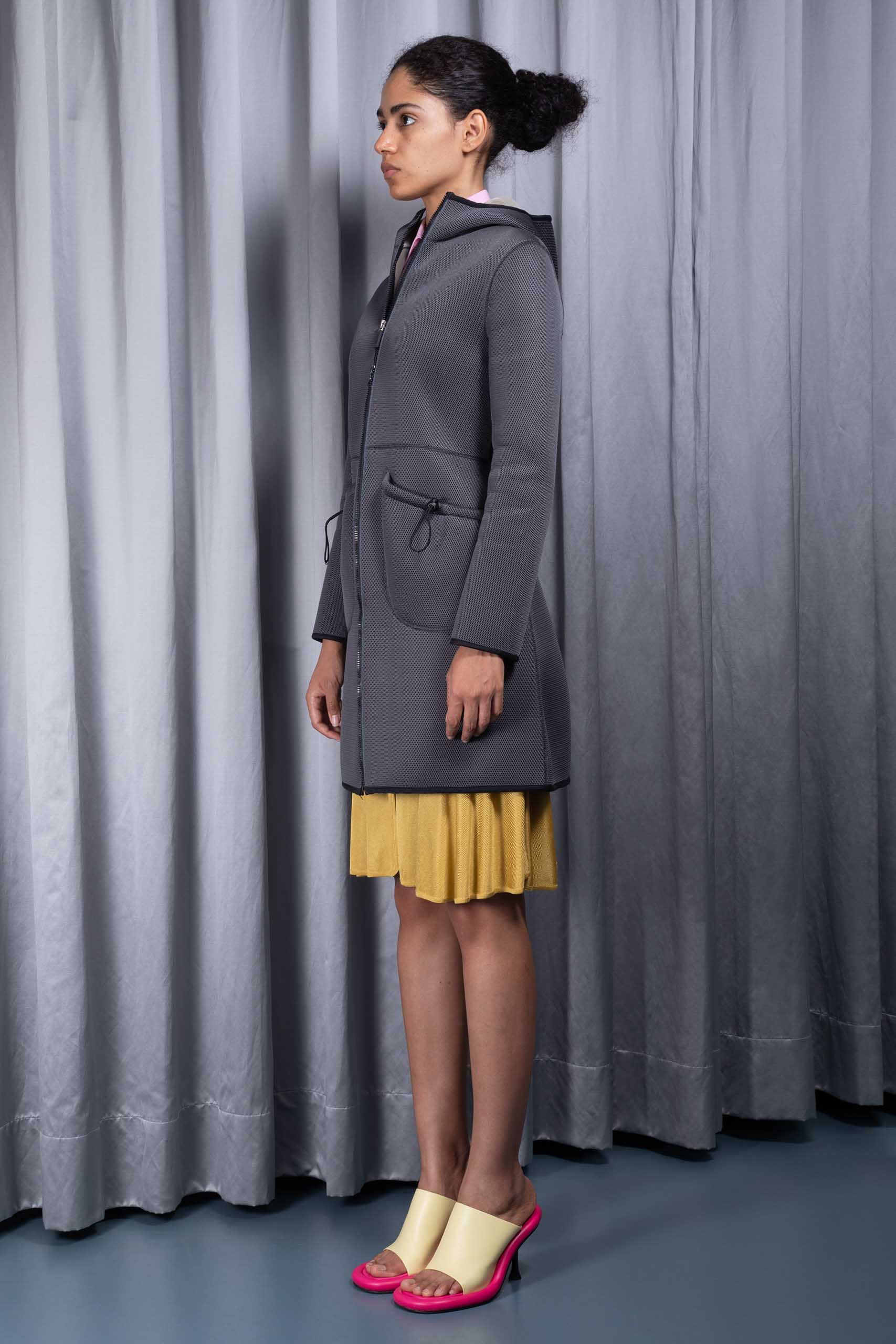 MIU MIU — Neoprene-mesh hooded coat (2/4)