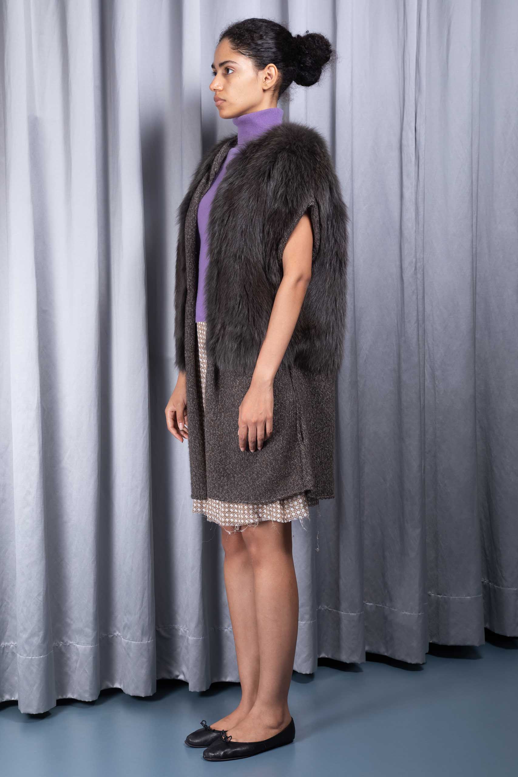 MARNI — Fur and wool knit sleeveless coat (2/4)