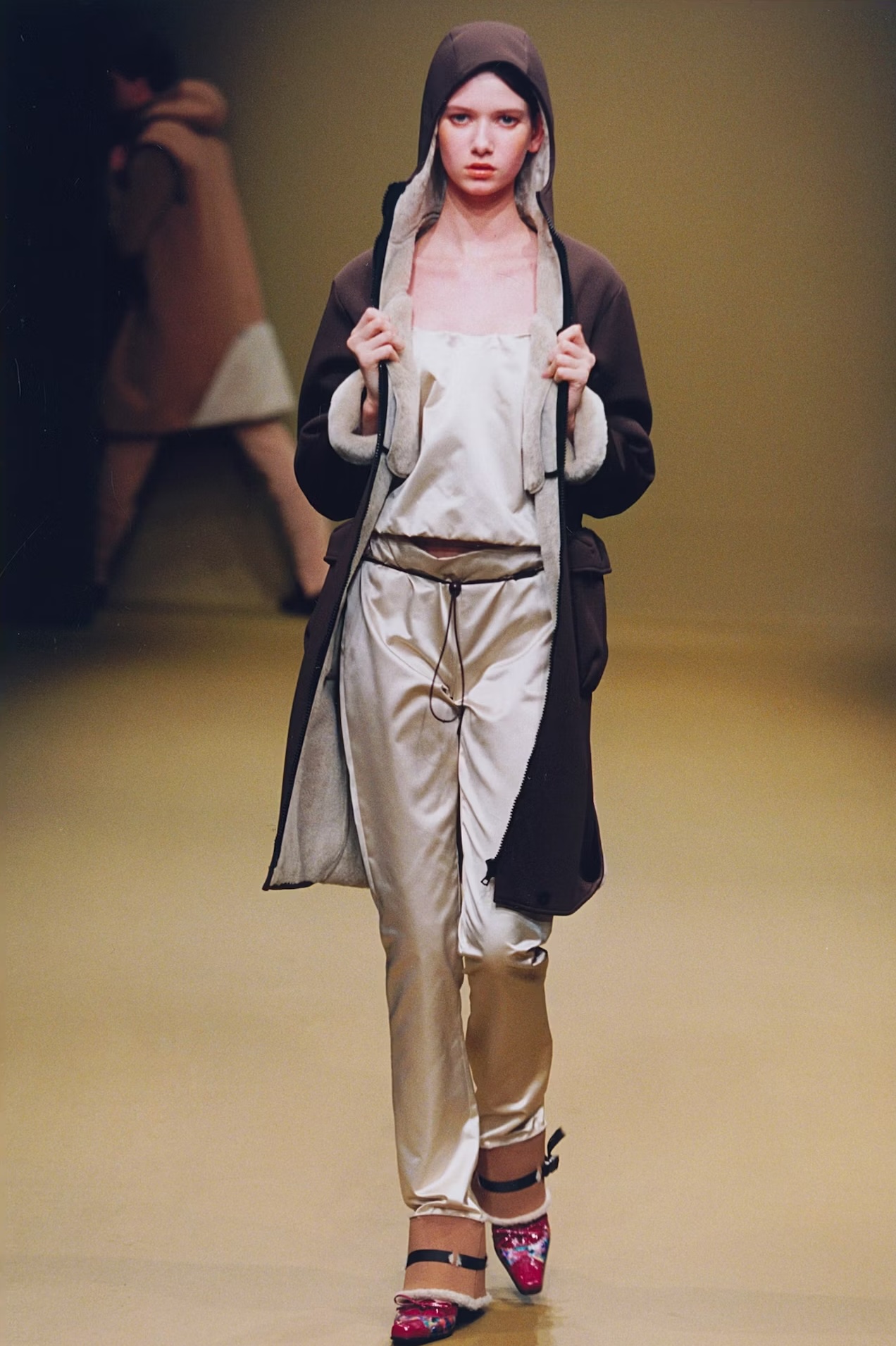 MIU MIU — Neoprene-mesh hooded coat (4/4)